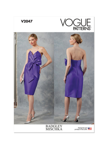 Vogue Pattern V2047 Misses' Evening Dress