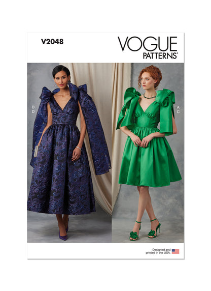 Vogue Pattern V2048 Misses' Evening Dress in Two Lengths