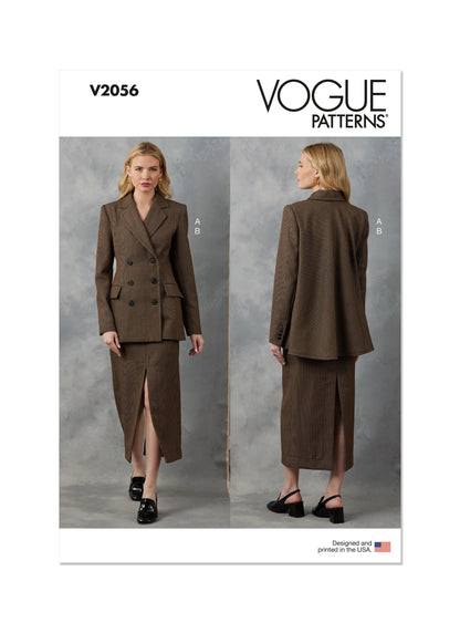 Vogue Pattern V2056  Misses' Jacket and Skirt