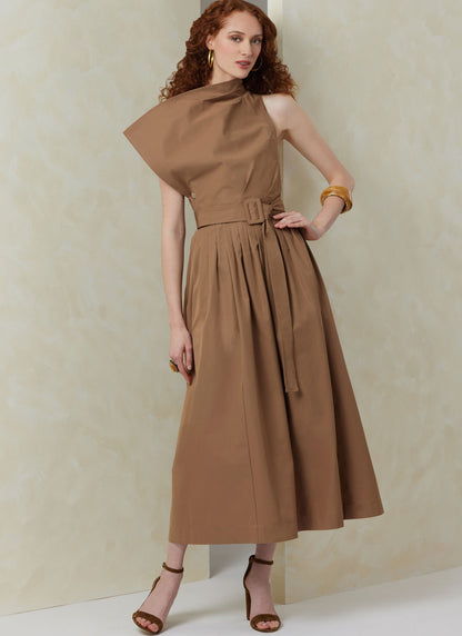 Vogue Pattern V2084 Misses' Dress with Belt and Overbodice