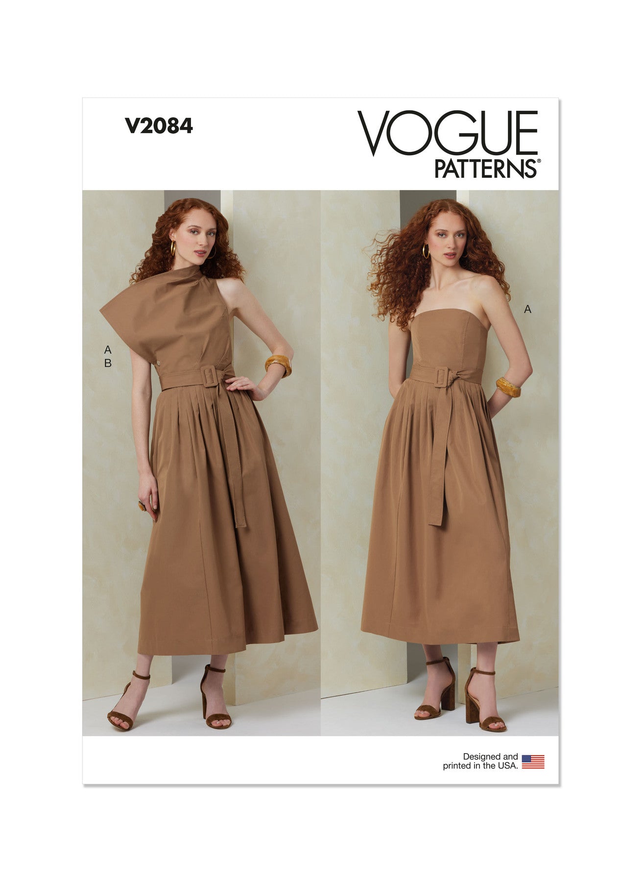 Vogue Pattern V2084 Misses' Dress with Belt and Overbodice