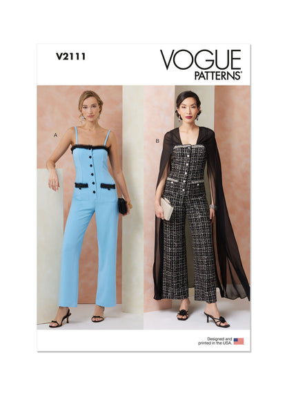 Vogue Pattern V2111 Misses' Jumpsuits