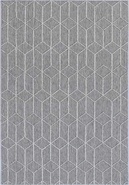 Vanuatu Sikua Grey Geometric Flatweave Rug