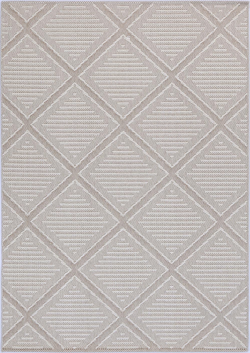 Vanuatu Kenilorea Beige Geometric Flatweave Rug