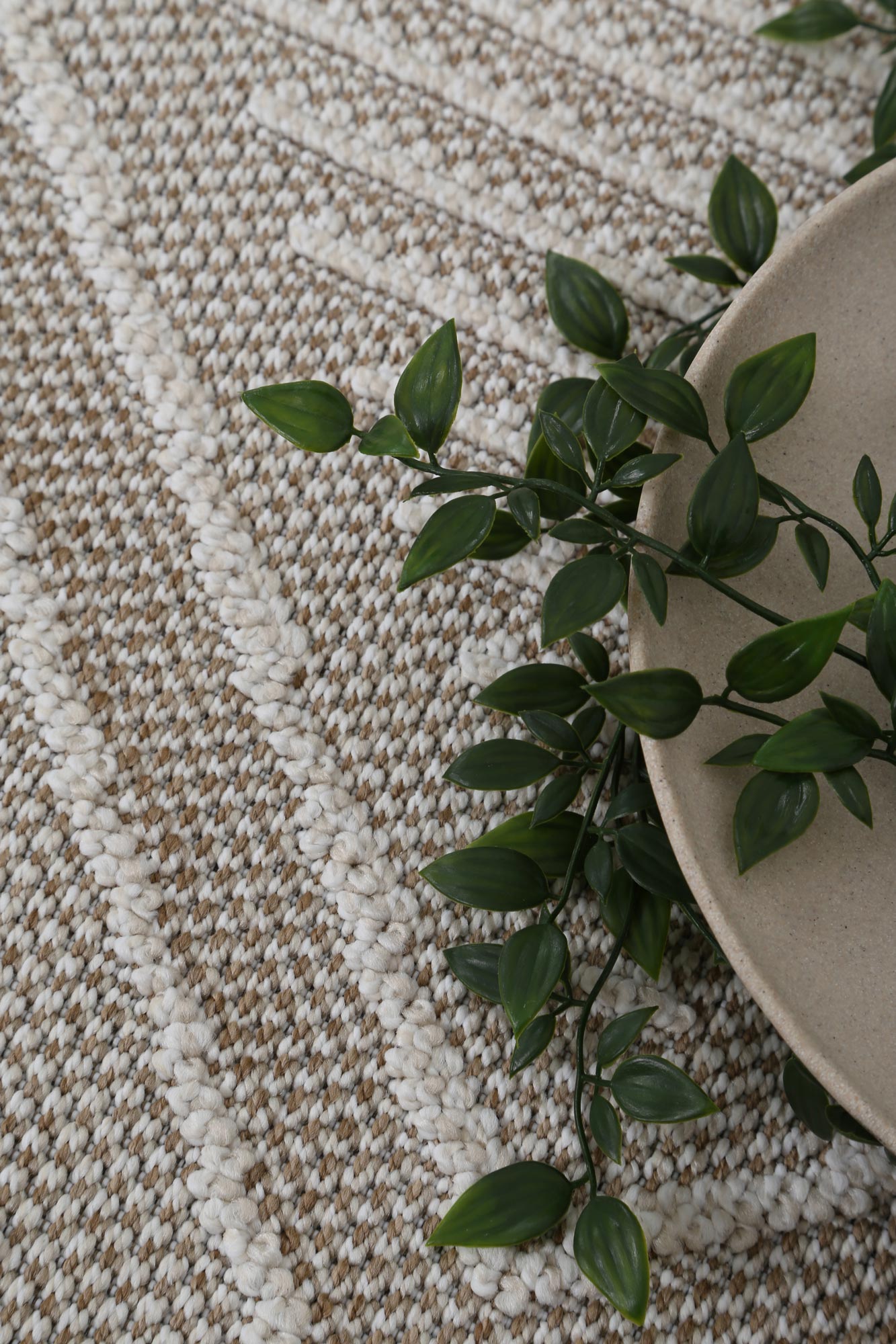 Vanuatu Kenilorea Beige Geometric Flatweave Rug