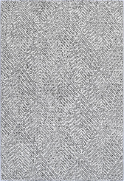 Vanuatu Kini Grey Geometric Flatweave Rug