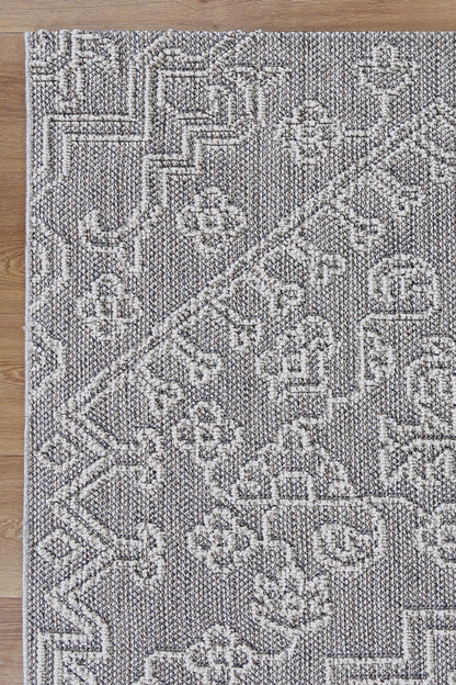 Liro Bule Ash Tribal Flatweave Rug
