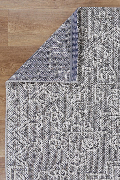 Liro Bule Ash Tribal Flatweave Rug
