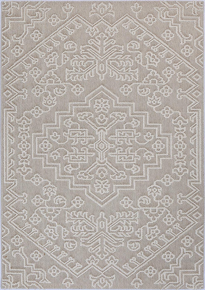 Vanuatu Waita Beige Tribal Flatweave Rug