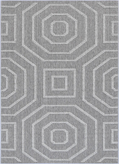 Vanuatu Devesi Grey Geometric Flatweave Rug