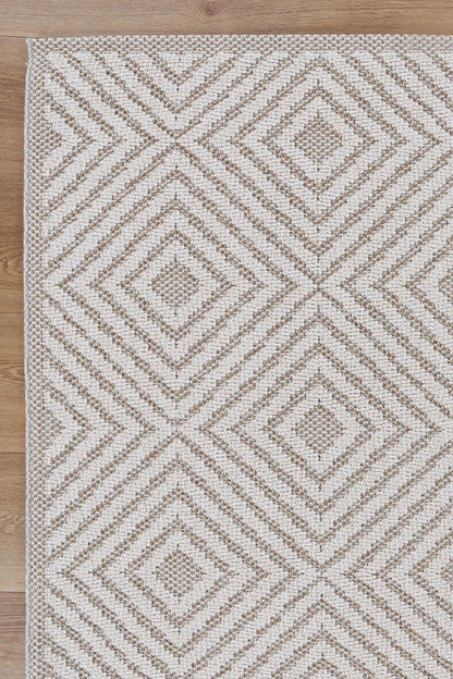 Liro Wickham Beige Geometric Flatweave Rug
