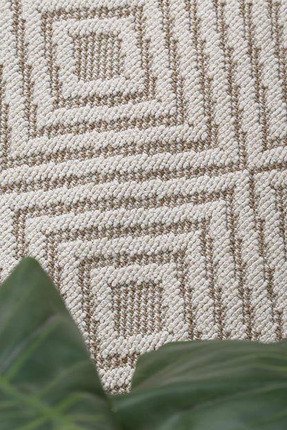 Liro Wickham Beige Geometric Flatweave Rug