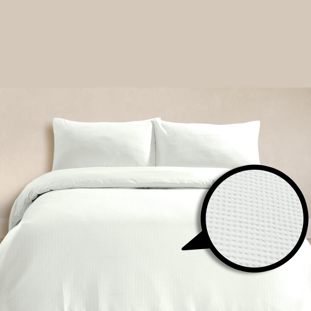 Alaria Waffle Quilt Cover Set, King Bed