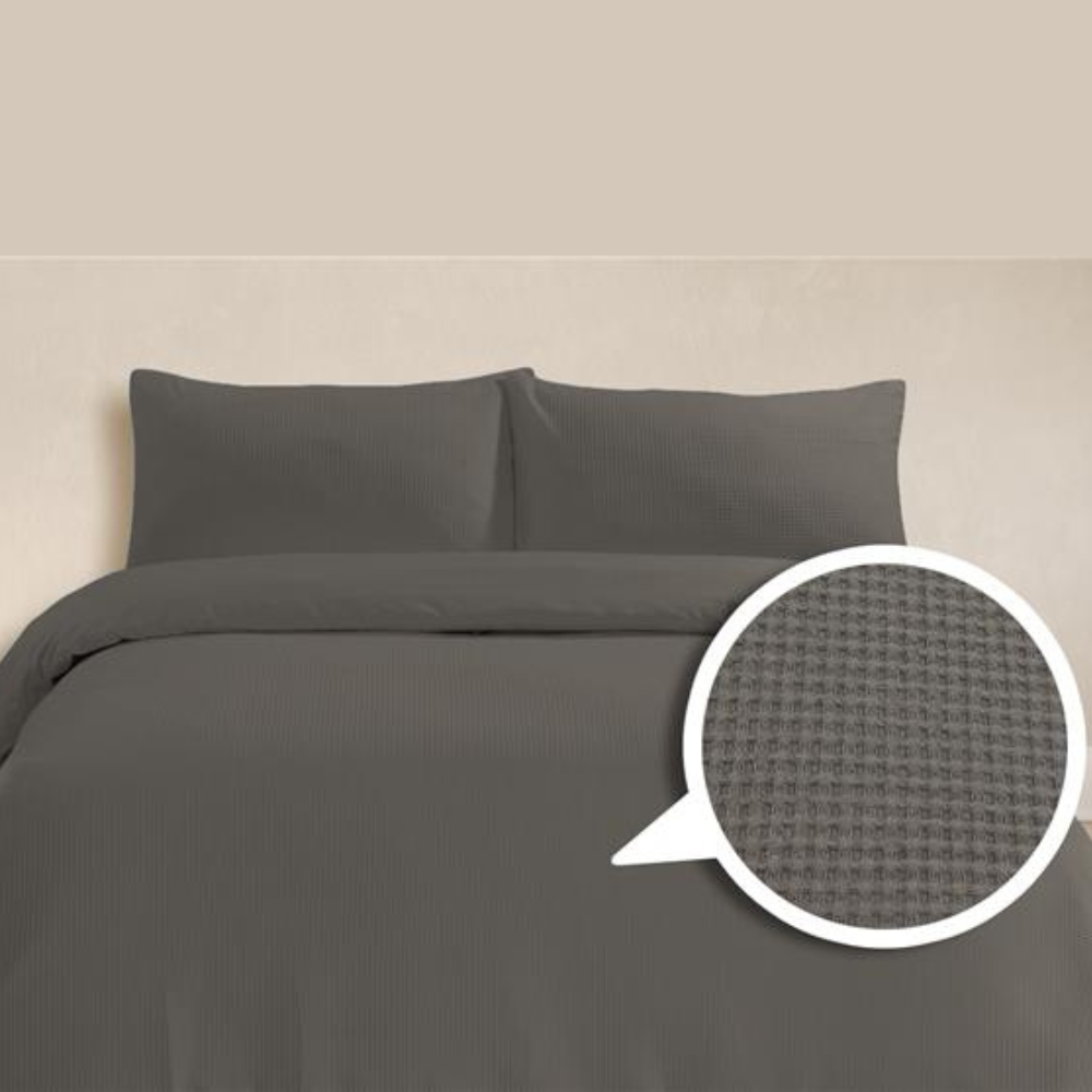 Alaria Waffle Quilt Cover Set, King Bed