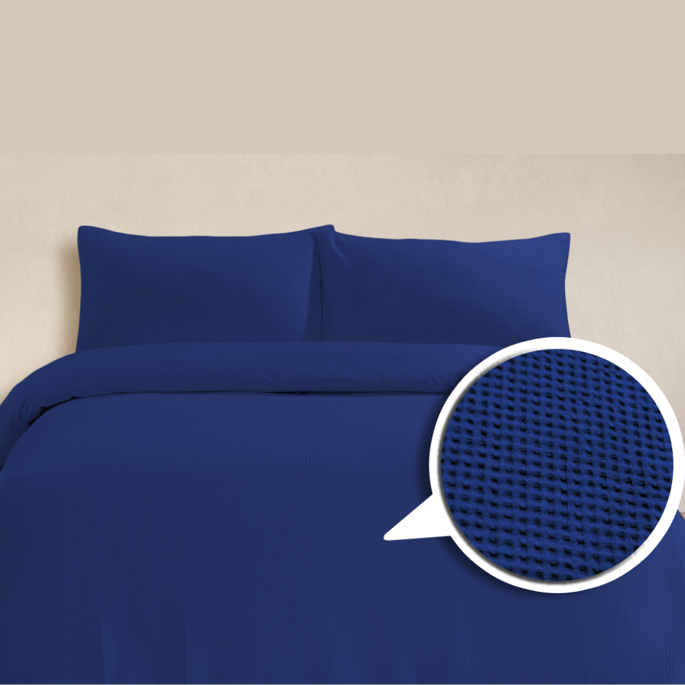 Alaria Waffle Quilt Cover Set, Queen Bed