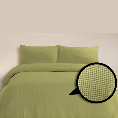 Alaria Waffle Quilt Cover Set, Queen Bed