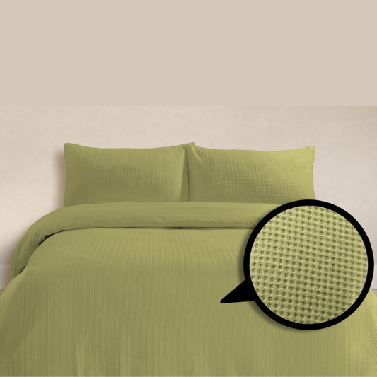 Alaria Waffle Quilt Cover Set, Queen Bed