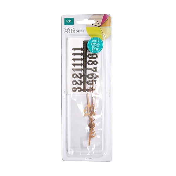 Craftsmart Shamrock Craft Clock Hands & Numbers Accessories, Plain Gold