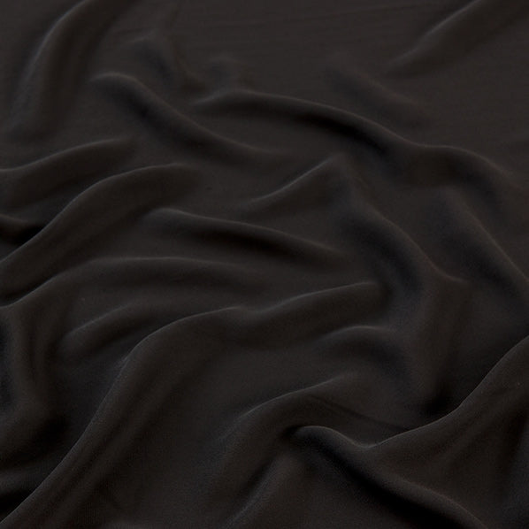 Crepe de Chine Fabric, Black- Width 150cm