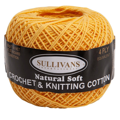 Sullivans Crochet & Knitting Yarn 4ply, 50g Cotton Yarn