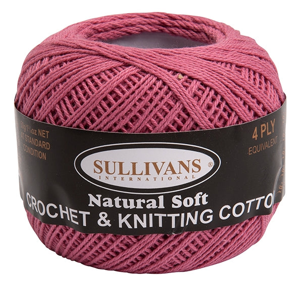 Sullivans Crochet & Knitting Yarn 4ply, 50g Cotton Yarn