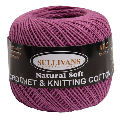 Sullivans Crochet & Knitting Yarn 4ply, 50g Cotton Yarn