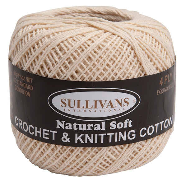 Sullivans Crochet & Knitting Yarn 4ply, 50g Cotton Yarn