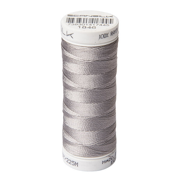 Scansilk 40 Embroidery Thread 225m, 1846 Grey