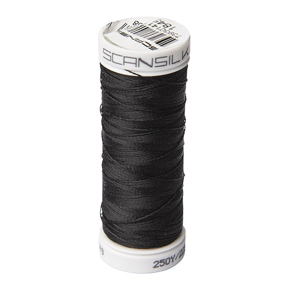 Scansilk 40 Embroidery Thread 225m, 1849 Black