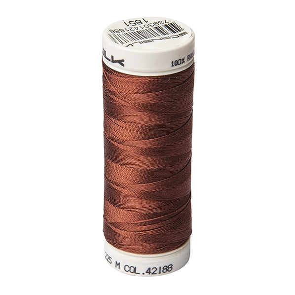 Scansilk 40 Embroidery Thread 225m, 1851 Red Brown