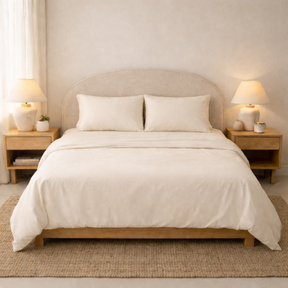 Athena Microfibre Bed Sheet Set - Ivory | Super Soft & Easy Care