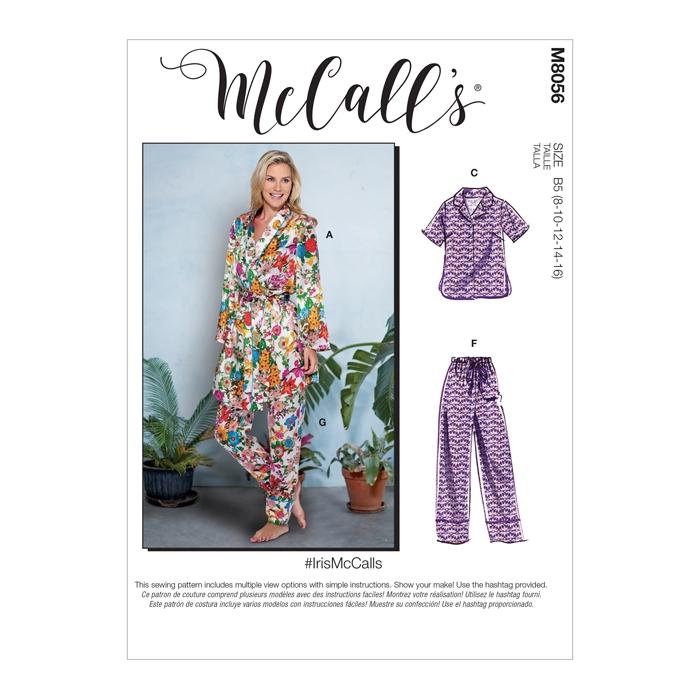 McCall's Pattern M8056 Misses' Robe, Belt, Tops, Shorts and Pants