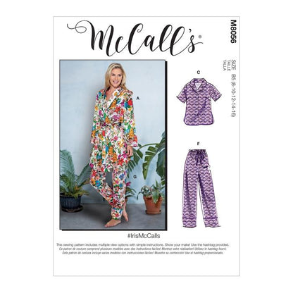 McCall's Pattern M8056 Misses' Robe, Belt, Tops, Shorts and Pants