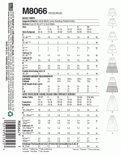 McCall's Pattern M8066 ZZ (LRG-XLG-XXL)