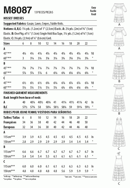 McCall's Pattern Misses' Dresses M8087 E5