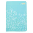 2024 Diary PU Floral with Col Edge, Light Green- A5 DTP