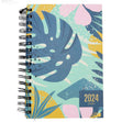2024 Diary Spiral Hard Cover Printed with Foil, Leaves- A5 DTP