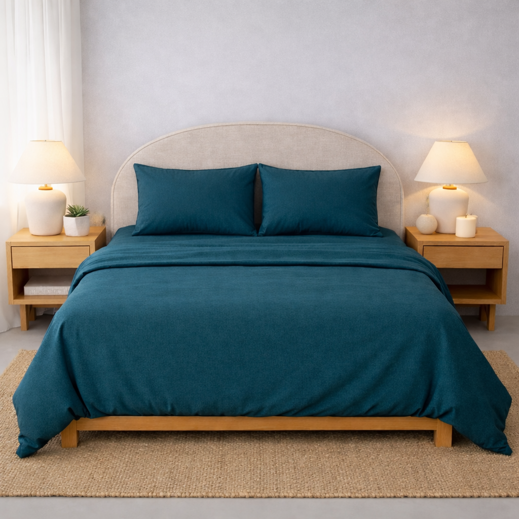 Athena Microfibre Bed Sheet Set - Teal | Super Soft & Easy Care