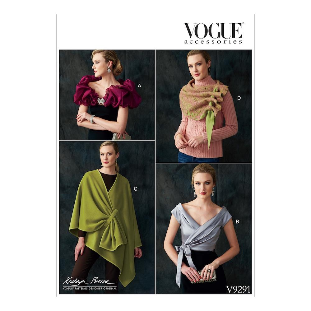 Vogue Pattern V9291 Misses' Wraps, Shrug, and Scarf