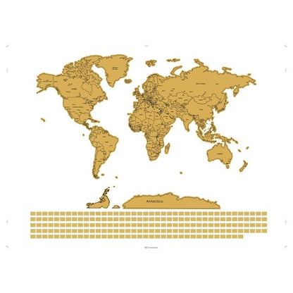 Makr Scratch Off Map of the World, Blue/Silver- 82x59cm