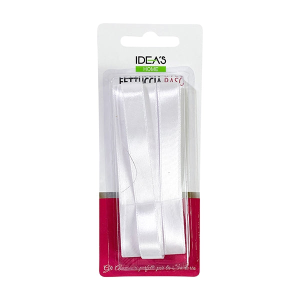 Idea's Home Satin Ribbon, White- 12mm x 6m