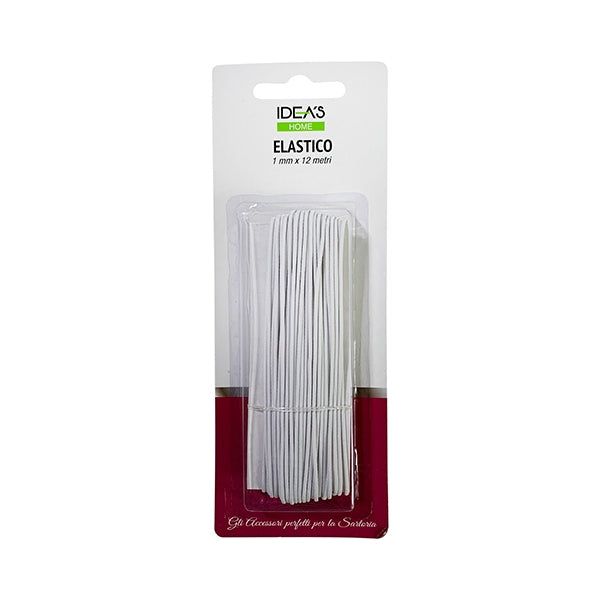 Idea's Home Elastic, White- 1mm x 12m