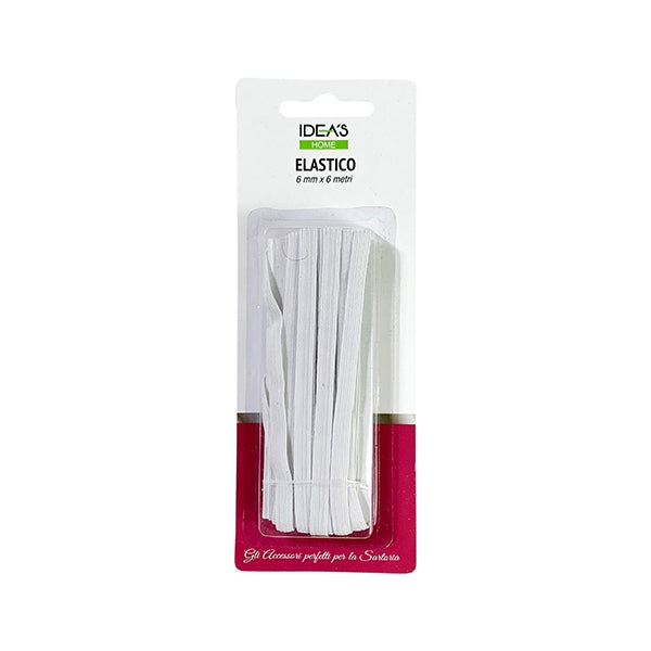 Idea's Home Elastic, White- 6mm x 6m