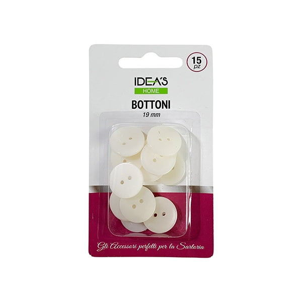 Idea's Home Button, 19mm White- 15pk