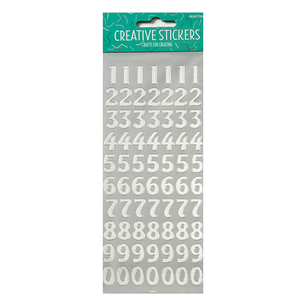 Arbee Stickers, Large Numbers Silver