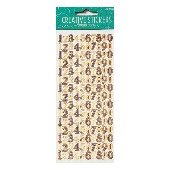 Arbee Stickers, Numbers Gold Glitter