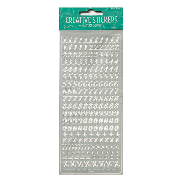 Arbee Stickers, Numbers & Symbols Silver