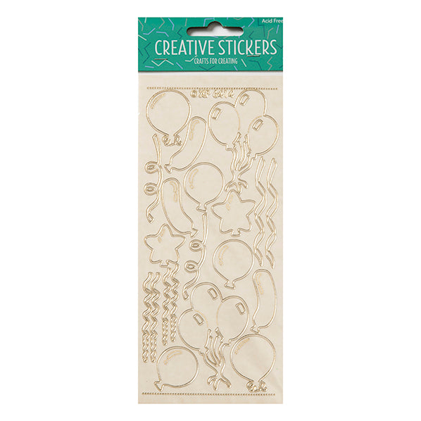 Arbee Stickers, Balloons Clear/Gold