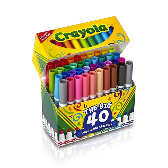 Crayola Marker,Fine,Wshble,40,Ast 587861, 1 - Pay Less Super Markets