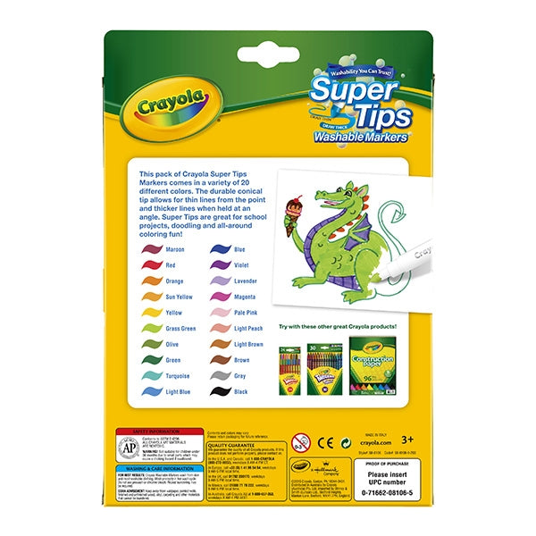 Crayola SuperTips Markers, 20pk – Lincraft